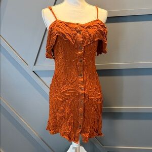 Mossimo Supply Co. Orange Off-Shoulder Mini Dress